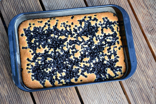 borůvkový koláč s tvarohem